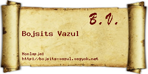 Bojsits Vazul névjegykártya